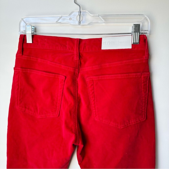 Re/Done Originals Revolve Red Velvet Crop Kick Flare Pants - Picture 5 of 8